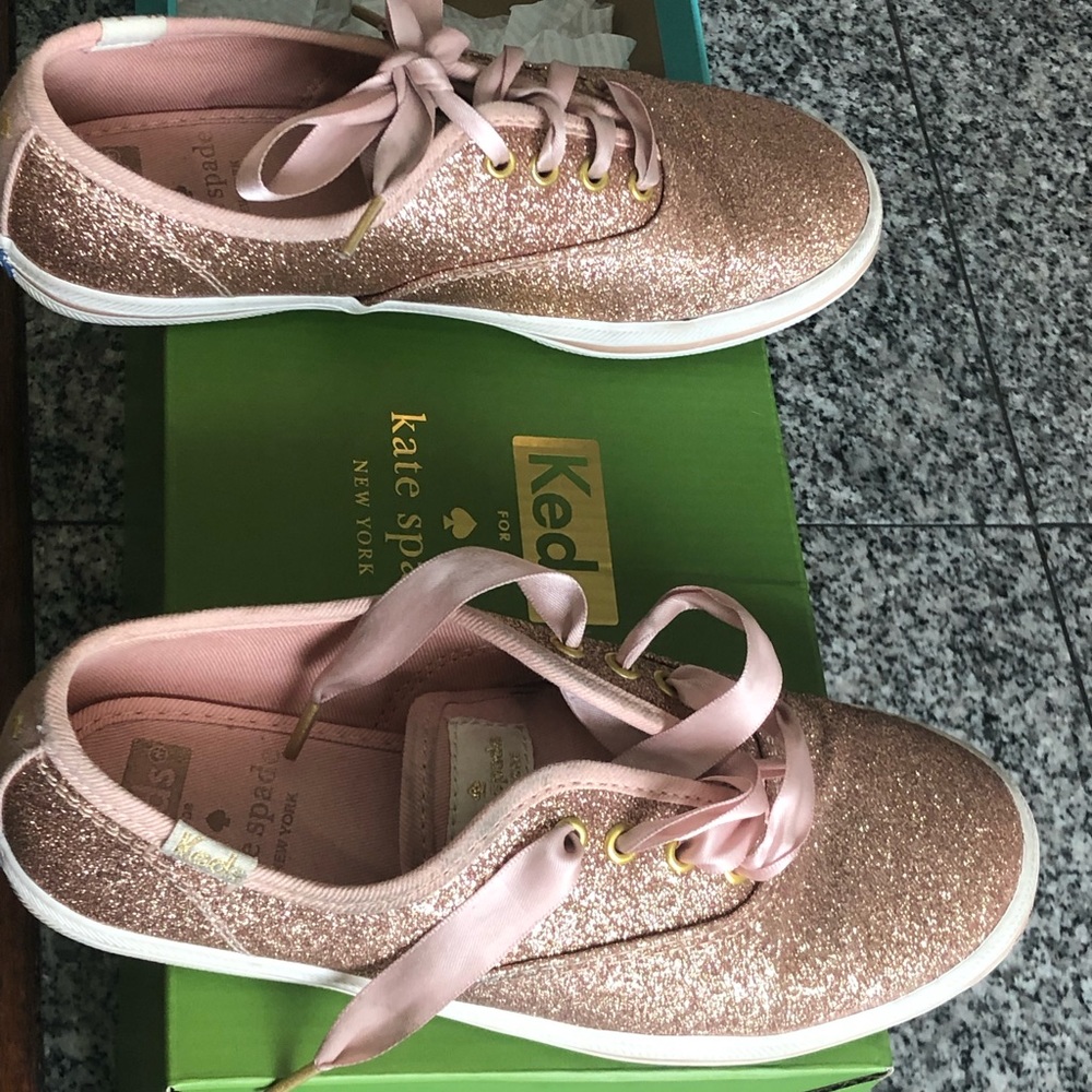 Rose gold glitter Kate spade keds